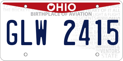 OH license plate GLW2415