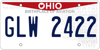 OH license plate GLW2422