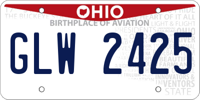 OH license plate GLW2425