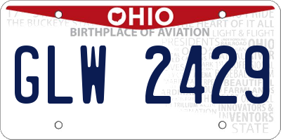 OH license plate GLW2429