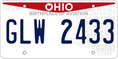 OH license plate GLW2433