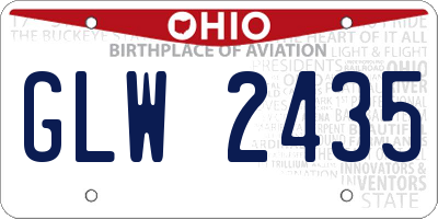 OH license plate GLW2435