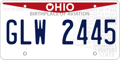 OH license plate GLW2445
