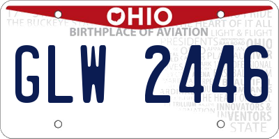 OH license plate GLW2446
