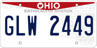 OH license plate GLW2449
