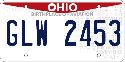 OH license plate GLW2453