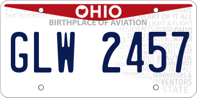 OH license plate GLW2457