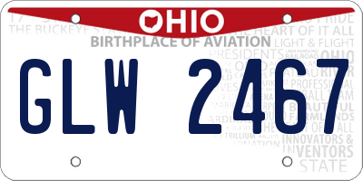 OH license plate GLW2467