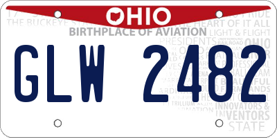 OH license plate GLW2482