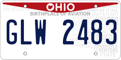 OH license plate GLW2483