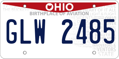 OH license plate GLW2485