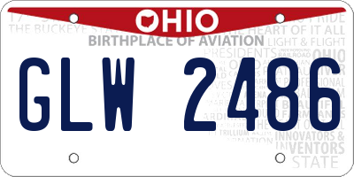 OH license plate GLW2486