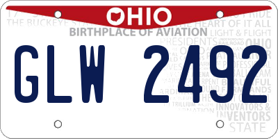 OH license plate GLW2492