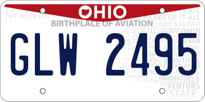OH license plate GLW2495