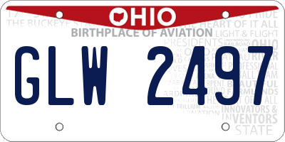 OH license plate GLW2497