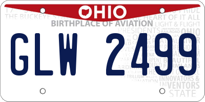 OH license plate GLW2499