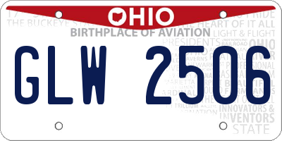 OH license plate GLW2506