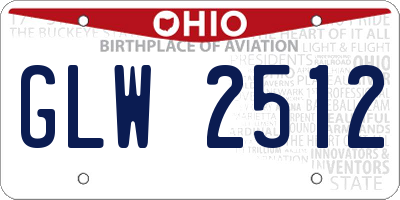 OH license plate GLW2512