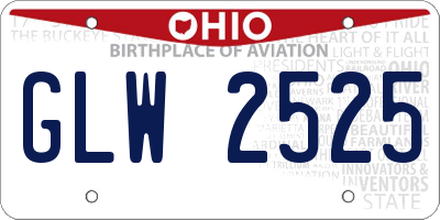 OH license plate GLW2525
