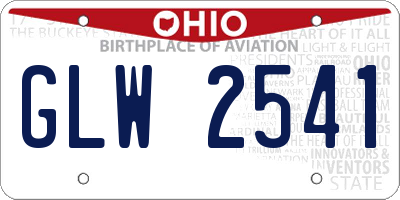 OH license plate GLW2541