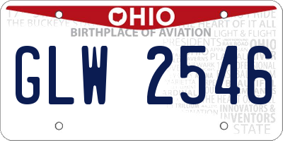 OH license plate GLW2546