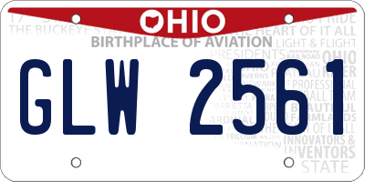 OH license plate GLW2561