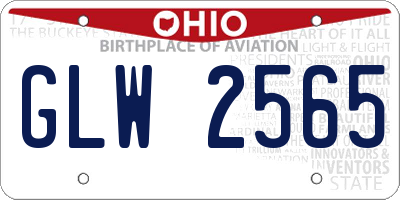OH license plate GLW2565