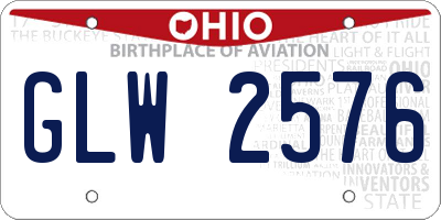 OH license plate GLW2576