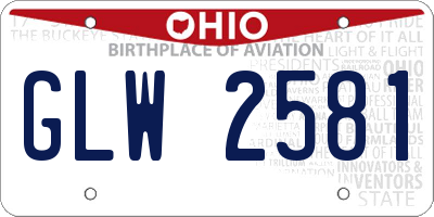 OH license plate GLW2581