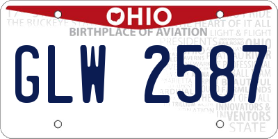 OH license plate GLW2587