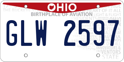OH license plate GLW2597