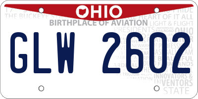 OH license plate GLW2602