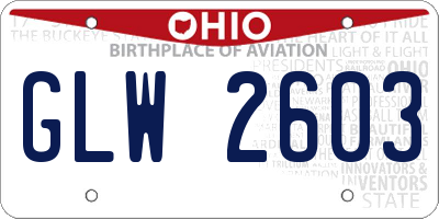OH license plate GLW2603