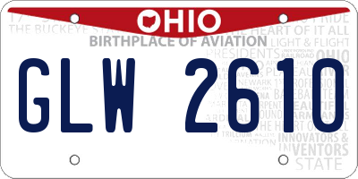 OH license plate GLW2610