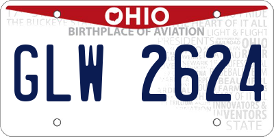 OH license plate GLW2624