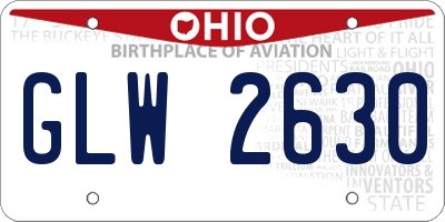 OH license plate GLW2630