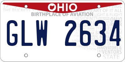 OH license plate GLW2634