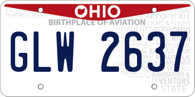 OH license plate GLW2637