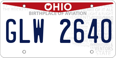 OH license plate GLW2640
