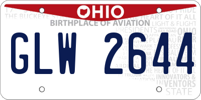OH license plate GLW2644