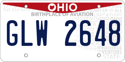 OH license plate GLW2648