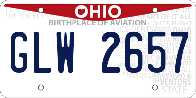 OH license plate GLW2657