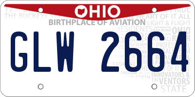 OH license plate GLW2664