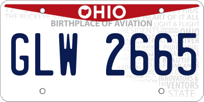 OH license plate GLW2665