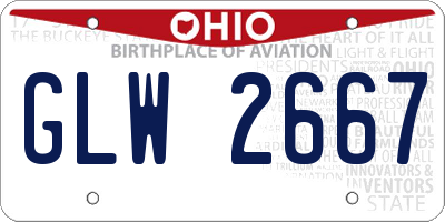 OH license plate GLW2667
