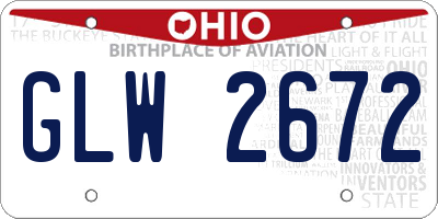 OH license plate GLW2672