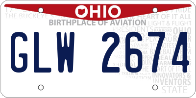 OH license plate GLW2674