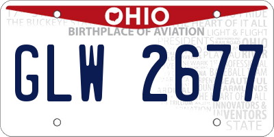OH license plate GLW2677