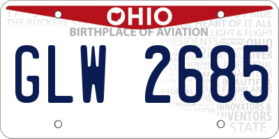 OH license plate GLW2685