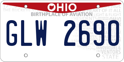 OH license plate GLW2690